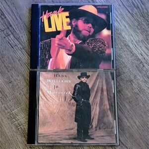 Hank Williams Jr.  Maverick & Live Concert CD Lot Set Album 2 CD's Complete